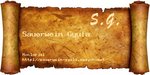 Sauerwein Gyula névjegykártya